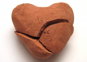 broken clay heart