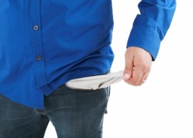 man empty pocket