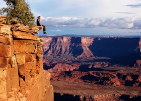 on edge of clif