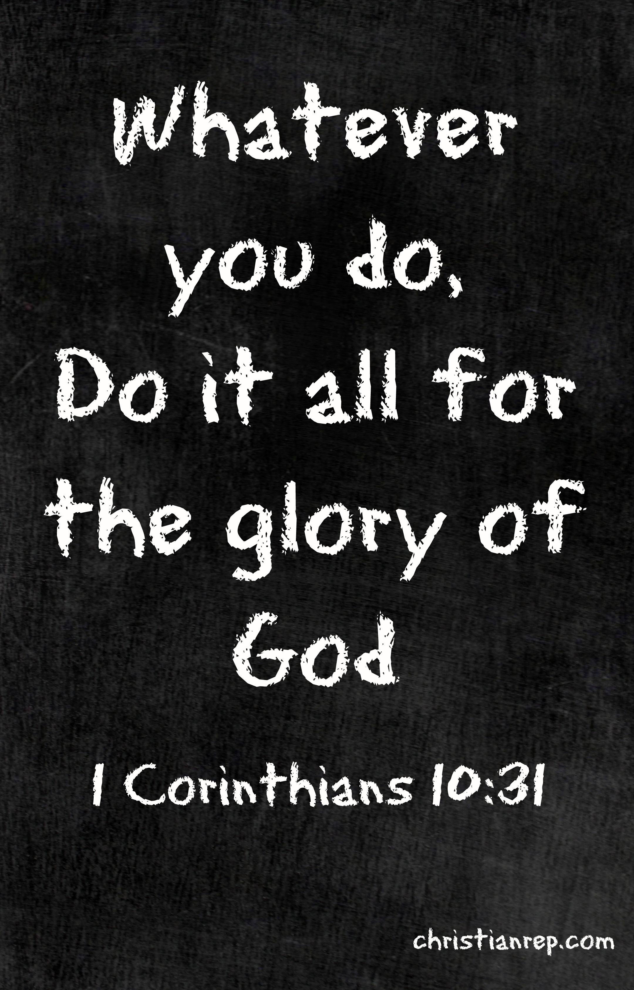 do all for the glory of God