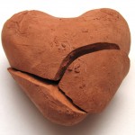 broken clay heart
